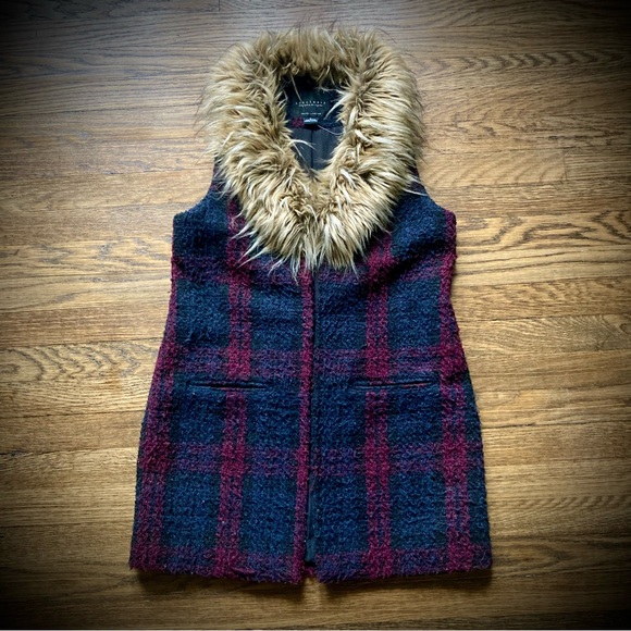Anthropologie Sanctuary Vest with Removable Faux Fur Collar, Size Small - Picture 1 of 9